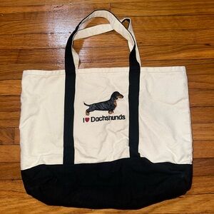 Cotton dachshund tote bag